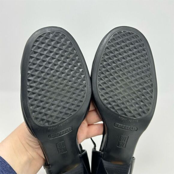 Aerosoles Heelrest Women's Black T-Strap Faux Leather Mary Jane Heels Size 8.5M - Picture 10 of 13